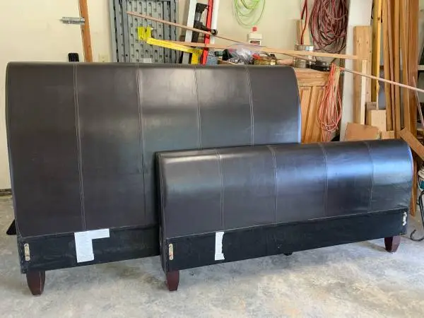 QUEEN SLEIGH BED w/RAILS