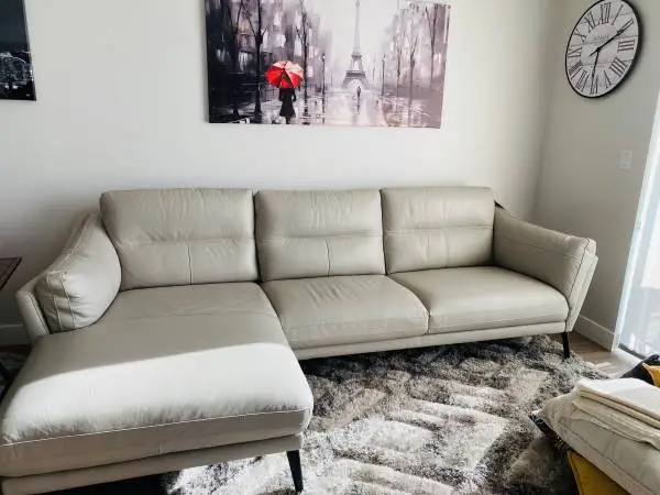 Genuine Leather Couch with Chaise lounge