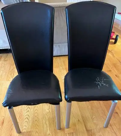 Set of 2 Metal Frame Dinner Chairs