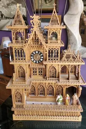 Handmade vintage working clock house