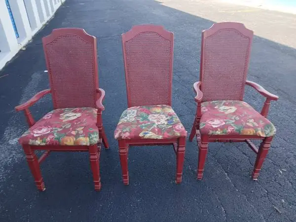 3 Matching Padded Dining Chairs