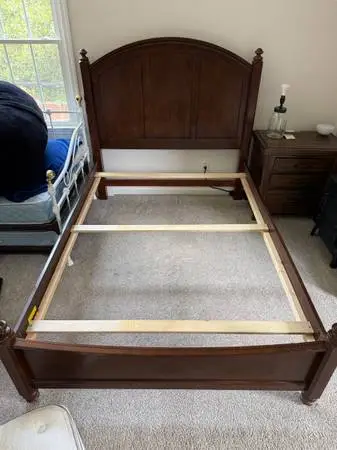 Solid Wood Bed Frame - Full Size - Brown