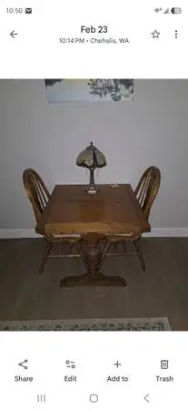Antique Table with Ornately Carved Legs & 2 chairs included (Fully Refurbished