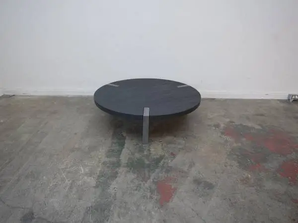 CB2 Zepa Round Black Wood Coffee Table $599.00 48D x 12 H