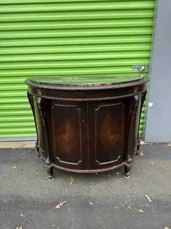 Antique French Victorian black marble top server