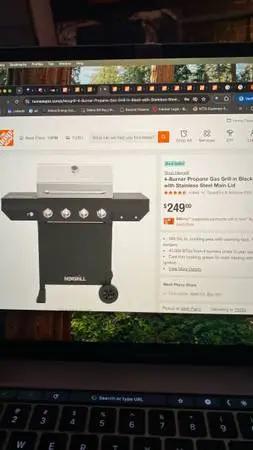 Nexgrill 4-Burner Propane Gas Grill in Black with Side stove