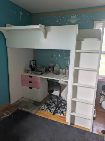 Bunk bed with desk