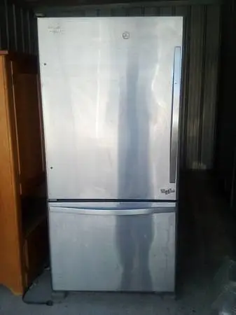 Stainless Whirlpool Fridge and Freezer Combo