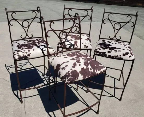 4 Wrought Iron Barstools
