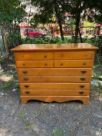 Vintage solid maple three drawer dresser