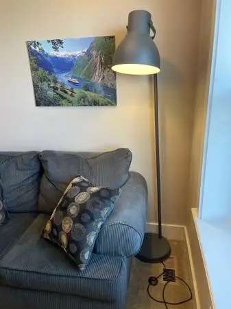 Two (2) HEKTAR Floor lamp, dark gray