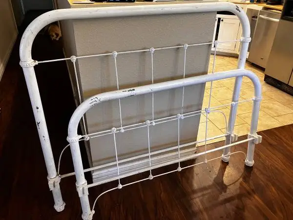 Antique Steel Bed Frame, Full Size, No Siderails