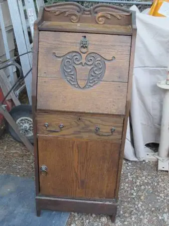 Small Oak Drop Front Writing Desk
