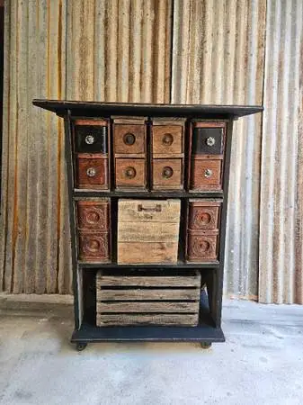 Apothecary Cabinet Built with Reclaimed Materials