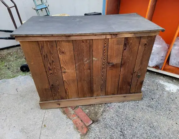 4ft rustic vintage WOOD CRATE firewood box storage trunk farm garden