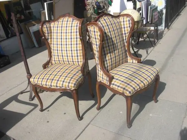 Vintage, Small-sale Wingback Dining/Occasional Chairs, Pair