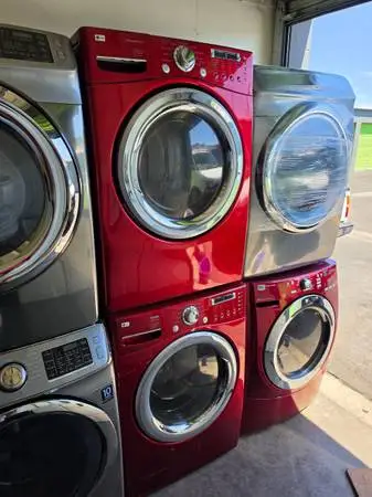 Lg red front load washer and gas dryer