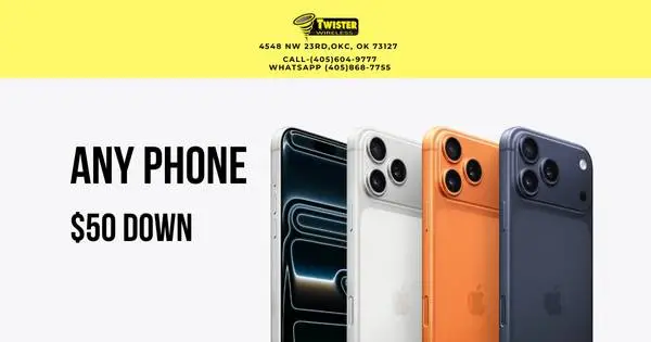$1 - $50 DOWN FOR ANY PHONE IN STOCK @ TWISTER