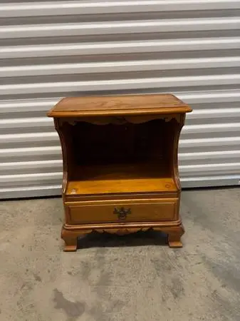 Vintage solid maple one drawer nightstand