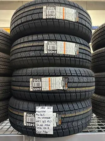 NEW Set of 17” Milestar All Weather Tires 225/65r17
