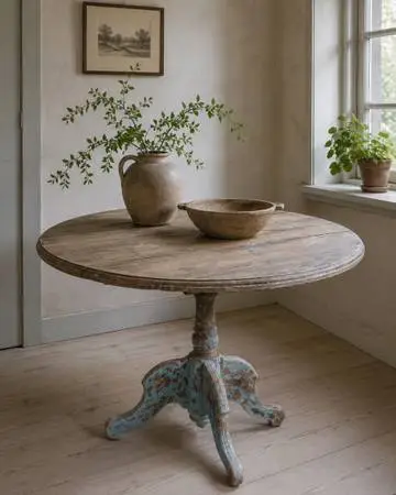 Antique 19th Century Swedish Painted Pedestal Table