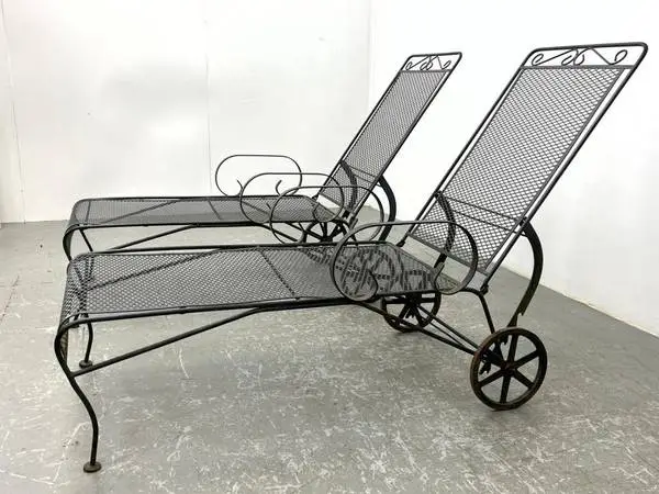 WOODARD High Quality Vintage Wrought Iron Patio Loungers.. ...