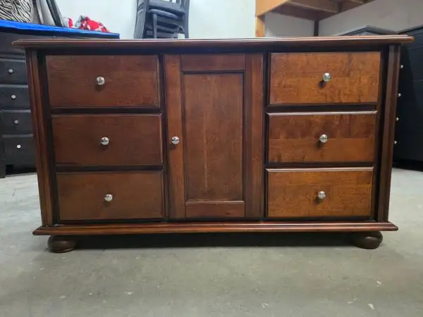 Modern Cherry Wood 6 Drawer Dresser
