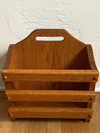 Vintage Solid Wood Magazine Rack