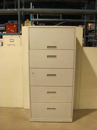 Steelcase 30 wide metal five drawer lateral file cabinet