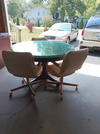 Glass Top Table And Chair