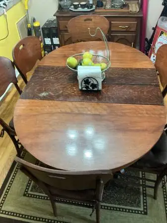 Dining table and china cabinet