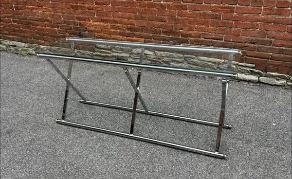 Jansen MCM chrome and glass table.