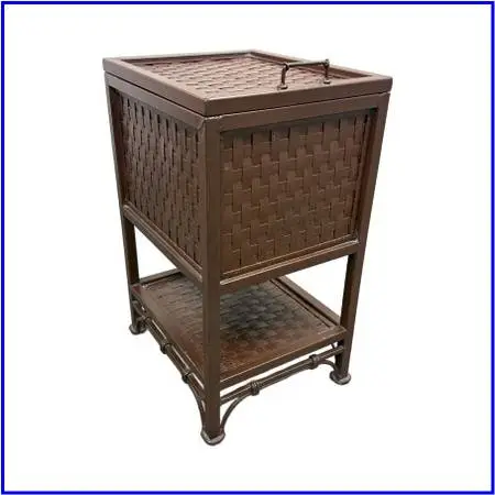 Rust Painted Metal Woven File Storage Chest