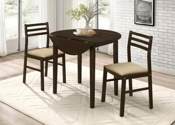 Cute Round Dining with Drop Leaves Table with Chairs
