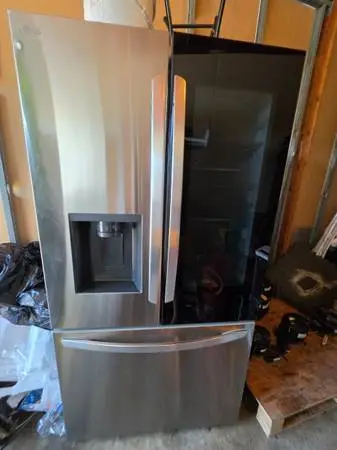 Smart glass thinq refrigerator counter depth has small dents