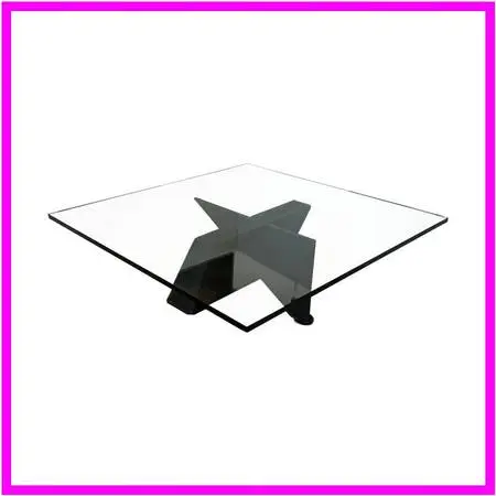 Postmodern Sculptural Glass Top Coffee Table