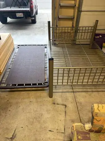 Full size bed frame and twin trundle