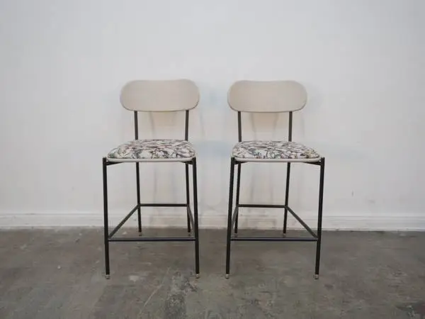 Set of 2 Biscaynne Counter Stools in custom fabric $549.00 18” W x 20”