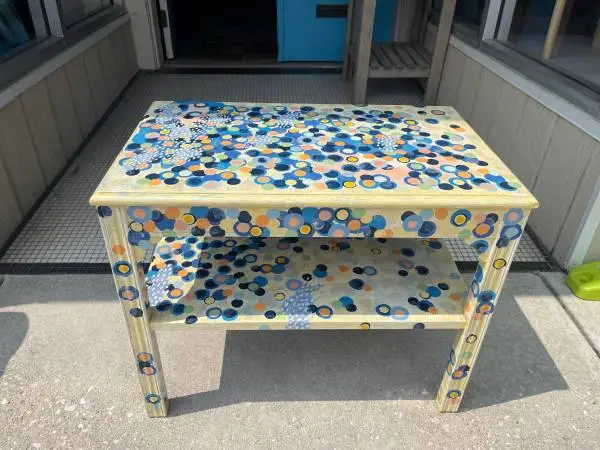 Painted mahogany side table