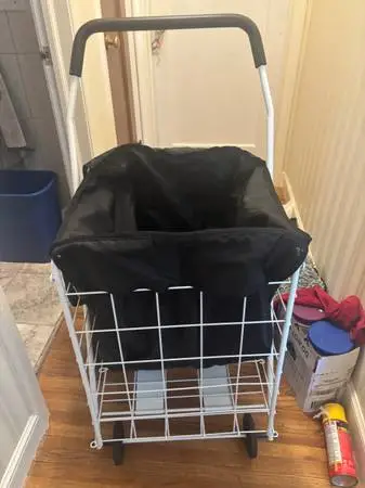Large rolling basket cart or laundry hamper new conditions