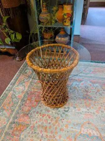 Boho Stand With Glass Top