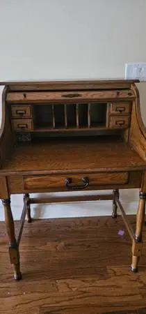 Small roll top desk - real oak