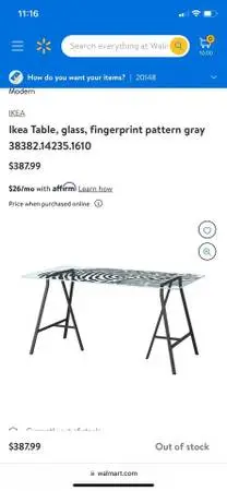 IKEA Fingerprint Glass Top Desk Glasholm / Lerberg