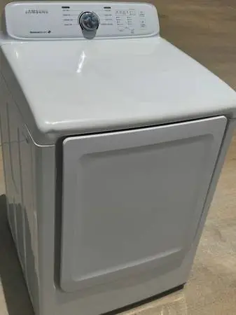 White color Samsung dryer electric large  load capacity working perfec