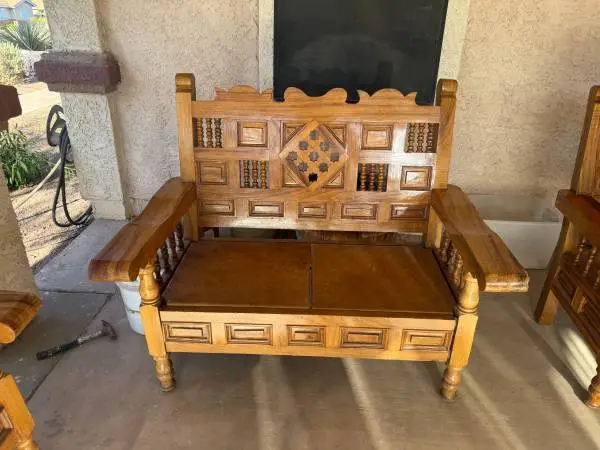 Very Unique Mexican 3 Piece Banca Hacienda Couch Set