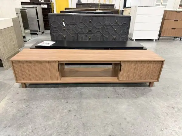 Reema 70 Arundo Reeded TV Stand TVs Up To 80 Mocha Brand New