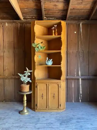 Vintage Wooden Corner Shelf