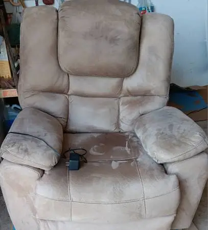 Microfiber recliner with heat and massage