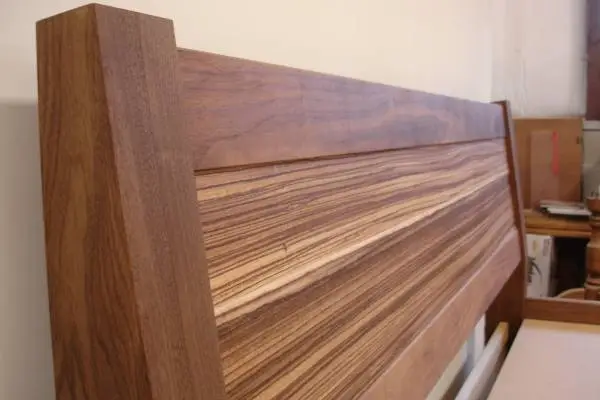 Zebrawood and Black Walnut bed