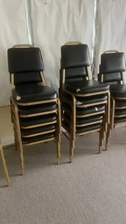Stacking banquet chairs, x46, fair condition